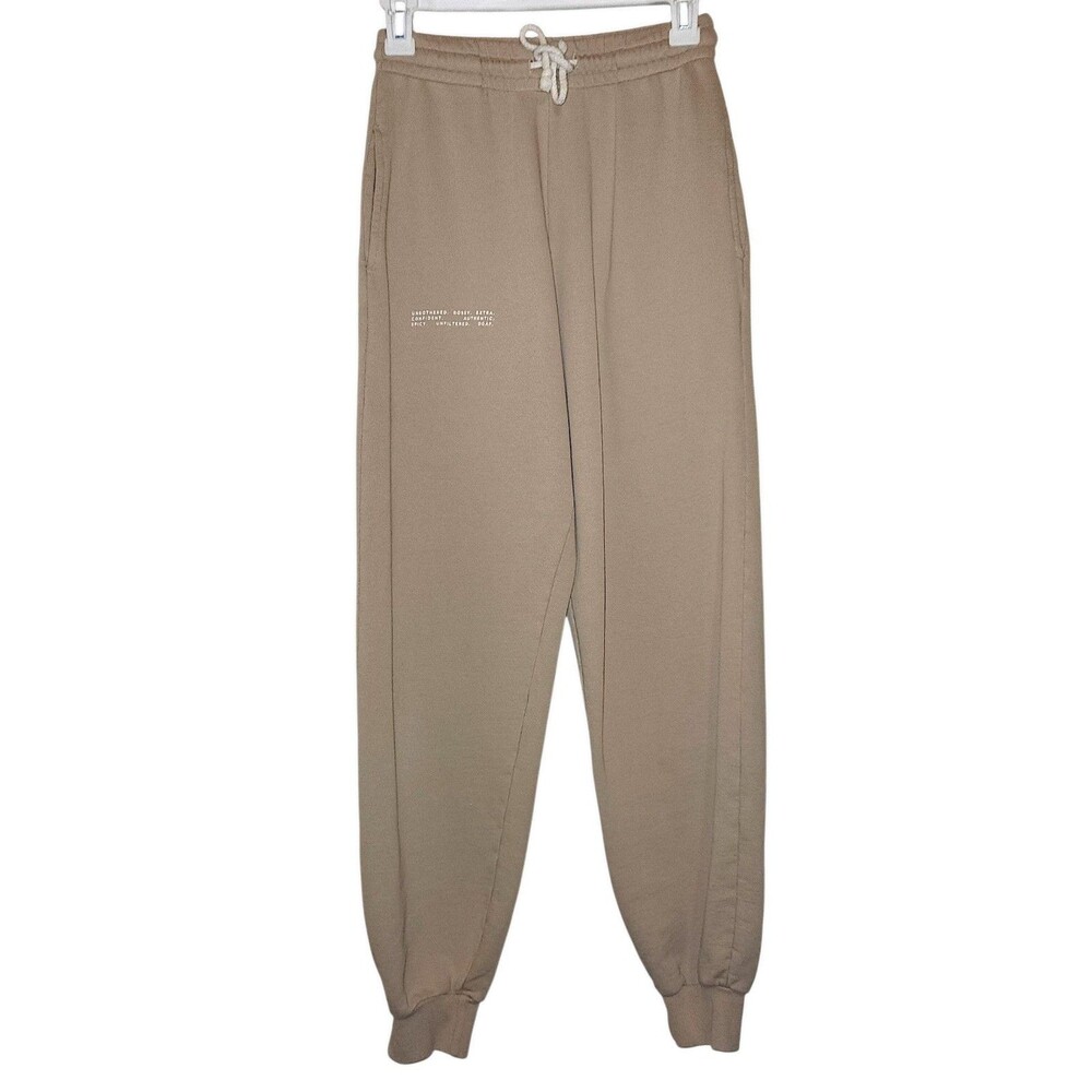 Tan + Lines by Sivan Ayla Women's Rosebowl Jogger Sweatpants in Beige Size XS